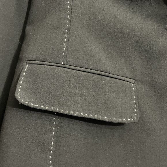 Anne Klein Women’s 8 Black Blazer White Contrast Stitching Classic Workwear - Picture 7 of 14